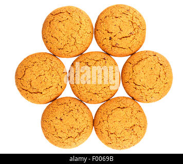 die Haferflocken Cookies isoliert auf weißem Hintergrund Stockfoto