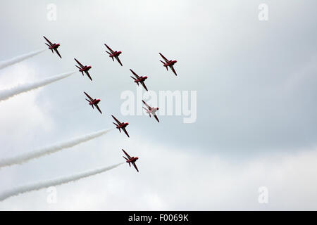 Die Red Arrows Dispay Team Silverstone British GP F1 Juli 2016 Stockfoto