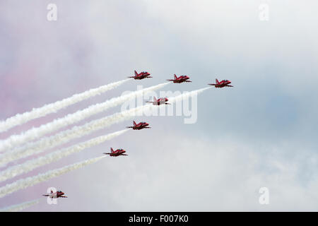 Die Red Arrows Dispay Team Silverstone British GP F1 Juli 2016 Stockfoto