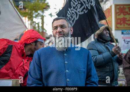 Islamischer Prediger Anjem Chaudry in London Stockfoto