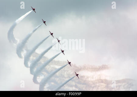 Die Red Arrows Dispay Team Silverstone British GP F1 Juli 2016 Stockfoto