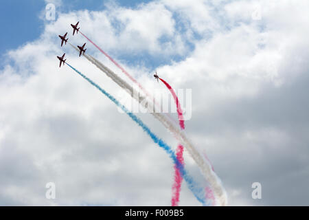 Die Red Arrows Dispay Team Silverstone British GP F1 Juli 2016 Stockfoto