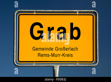 Schnappen Sie sich statt Namensschild, Grosserlach, Rems-Murr-Kreis, Baden-Württemberg, Deutschland Stockfoto