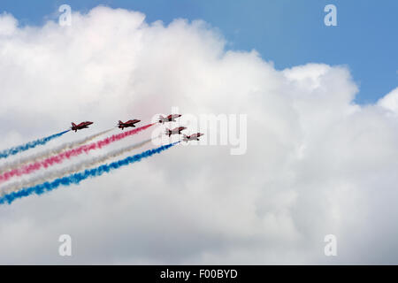 Die Red Arrows Dispay Team Silverstone British GP F1 Juli 2016 Stockfoto