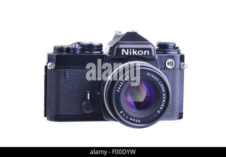 PANAMA, PANAMA - 3. August 2015: The Nikon FE ist eine erweiterte semi-professionellem Niveau, Wechselobjektiv, 35 mm-Film, einzelne Stockfoto