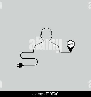 Vektor-Umriss des menschlichen Elektrokabel- Stock Vektor