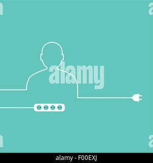 Vektor-Umriss des menschlichen Elektrokabel- Stock Vektor