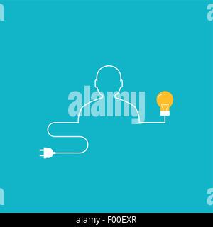 Vektor-Umriss des menschlichen Elektrokabel- Stock Vektor