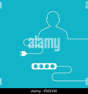 Vektor-Umriss des menschlichen Elektrokabel- Stock Vektor