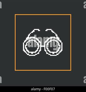 Einfach stilvolle Gläser Pixel Symbol. Vektor-design Stock Vektor