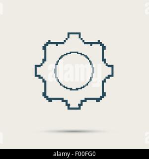 Einfach stilvolle Pixel Symbol Zahnrad. Vektor-design Stock Vektor