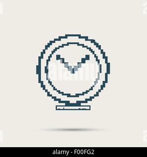 Einfach stilvolle Pixel Uhrensymbol. Vektor-design Stock Vektor