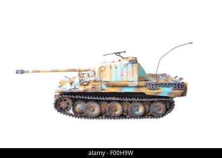 Deutschen Tiger Tank-Modell aus Kunststoff isoliert auf weißem Hintergrund Stockfoto