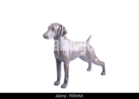 Weimaraner Figur isoliert auf weißem Hintergrund Stockfoto