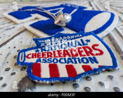 Nationalen Cheerleader Vereinigung Patch und Megaphon Block schreiben Stockfoto