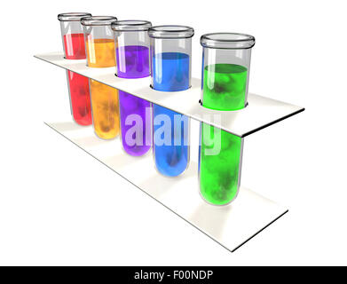 3D Reagenzglas-Analytik-Labor Stockfoto