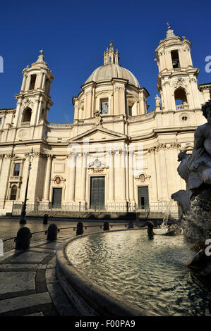 Italien, Rom, Piazza Navona, Kirche Sant'Agnese in Agone Stockfoto