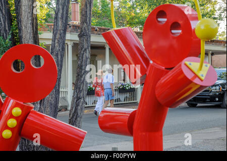 Canyon Road Galerie Spaziergang. Santa Fe. New-Mexico. USA Stockfoto