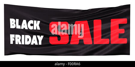 Schwarzer Freitag-Banner auf weißem Hintergrund Stockfoto