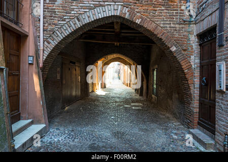 Ferrara iIaly Via Delle Volte Stockfoto