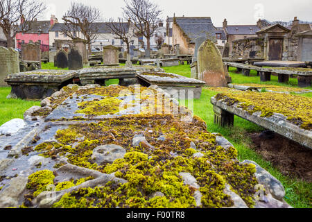 Mittelalterliche Kirkyard von Banff, Aberdeenshire, Schottland, Vereinigtes Königreich, Europa. Stockfoto