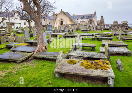 Mittelalterliche Kirkyard von Banff, Aberdeenshire, Schottland, Vereinigtes Königreich, Europa. Stockfoto