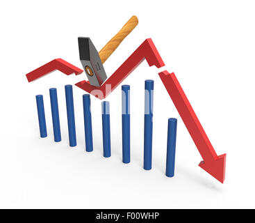 Broken Arrow großen Hammer als Konzept Stockfoto