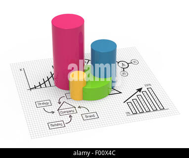 Geschäftsdiagramme zum Finanzbericht Stockfoto