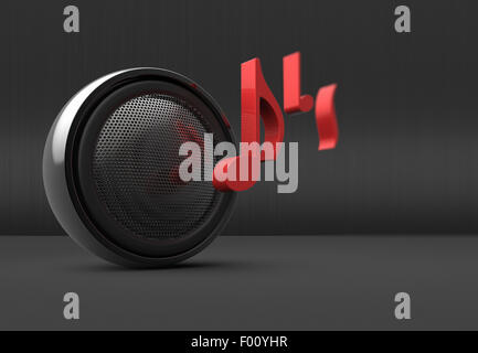 Sprecher und Musik Noten Stockfoto