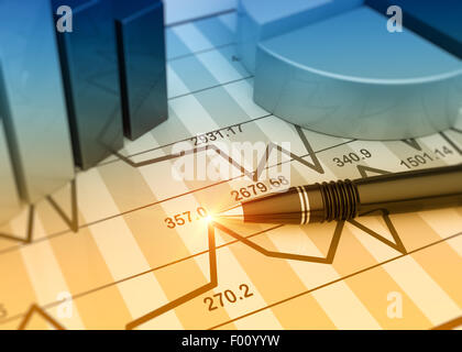 Diagramme und Grafiken als Konzept Stockfoto