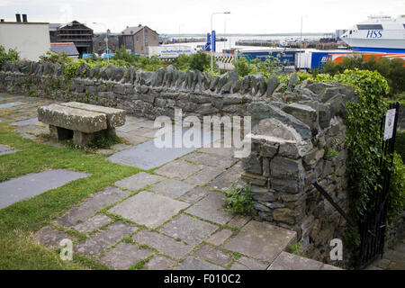 Wände von der alten römischen Festung Caer Gybi Holyhead Anglesey Wales UK Stockfoto