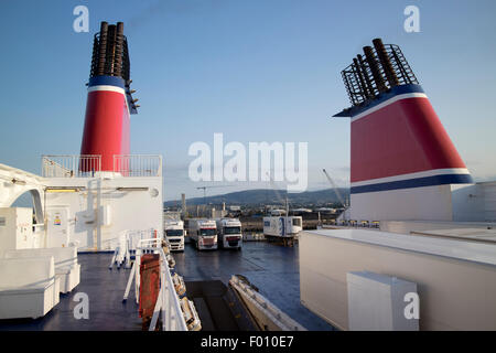 an Bord der Stena Abenteurer Personen- und Güterverkehr Superferry Dublin port-Republik Irland Stockfoto