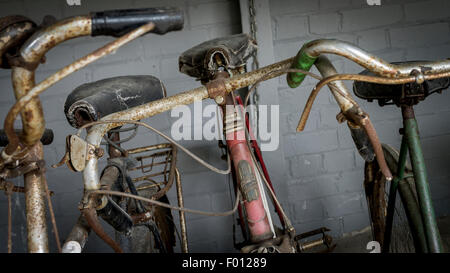 Alte rostige Fahrrad Lenker Stockfoto