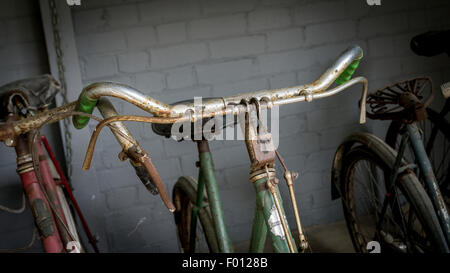 Alte rostige Fahrrad Lenker Stockfoto