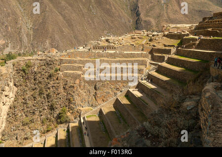 Inkaruinen von Ollantaytambo, Heiliges Tal, Peru Stockfoto