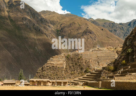 Inkaruinen von Ollantaytambo, Heiliges Tal, Peru Stockfoto