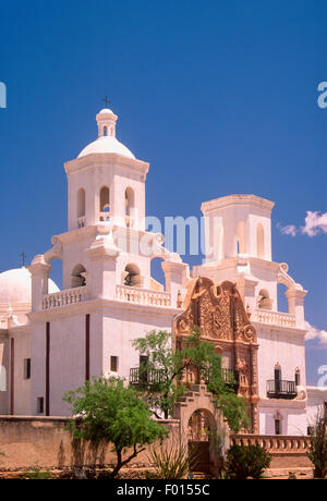 Mission San Xavier del Bac in der Nähe von Tucson, Arizona Stockfoto