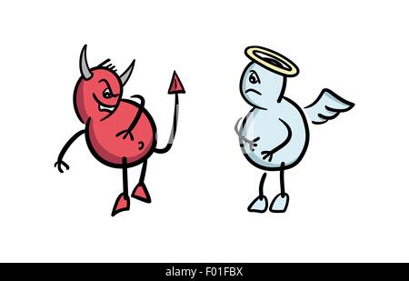 Digital erzeugte gut gegen böse Konzept Vektor Stock Vektor