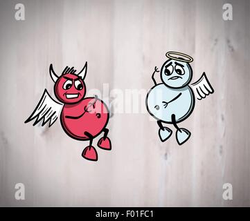 Digital erzeugte gut gegen böse Konzept Vektor Stock Vektor