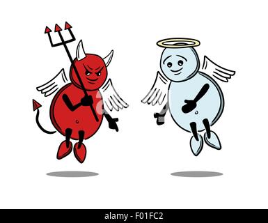 Digital erzeugte gut gegen böse Konzept Vektor Stock Vektor