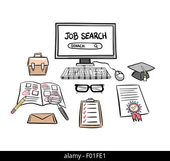 Auf der Suche nach einen Job Vektor vor weißem Hintergrund Stock Vektor