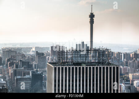 Blick über die Innenstadt von Johannesburg in Südafrika Stockfoto