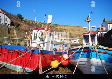 Staithes Angelboote/Fischerboote Stockfoto