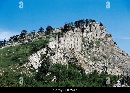 Serra di Crispo kalabrischen seitlich am Fagosa Ende, das große Tor Pollino Nationalpark Pollino, Kalabrien, Italien. Stockfoto