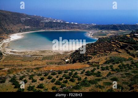 Der Spiegel der Venus, vulkanischen See auf der Insel Pantelleria, pelagischen Inseln, Sizilien, Italien. Stockfoto