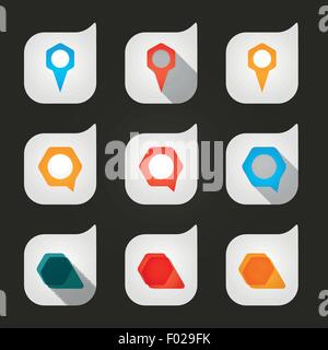 Reihe von farbigen Icons an, den leeren Raum Stock Vektor