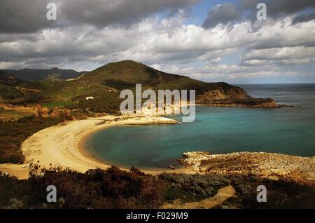 Strand von Torre Chia, Domus de Maria, Sardinien, Italien. Stockfoto