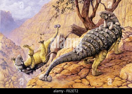 Palaeozoology - Kreidezeit - Dinosaurier - Euoplocephalus - Kunstwerk Stockfoto