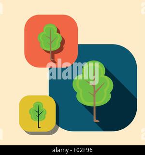 Vektor-schönes Symbol flach blühenden Baum eps Stock Vektor