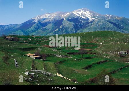 Berg Miletto (2070 m), Matese Regional Park, Kampanien, Italien. Stockfoto